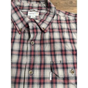 Carhartt Plaid Long Sleeve Shirt 2XL Men Button Up Relaxed Fit Workwear Outdoor